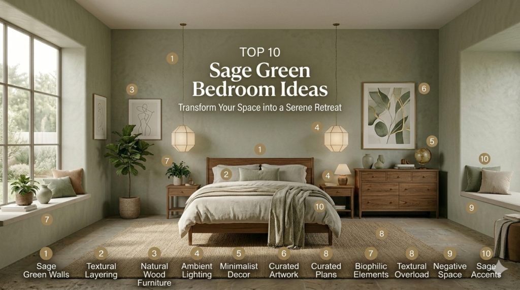 Top 10 Sage Green Bedroom Ideas